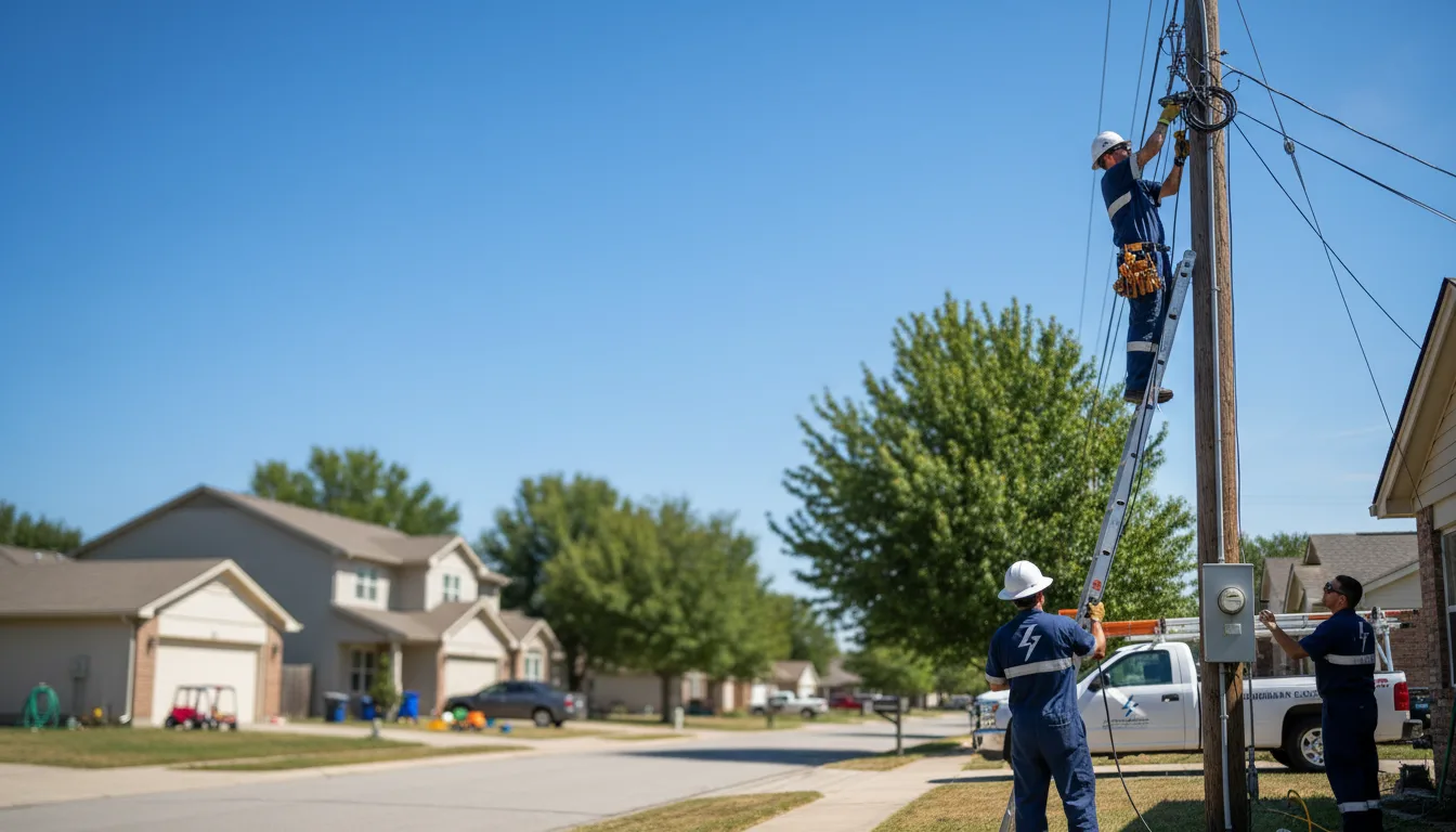 Residential electrician providing installation services in Hampden, ND